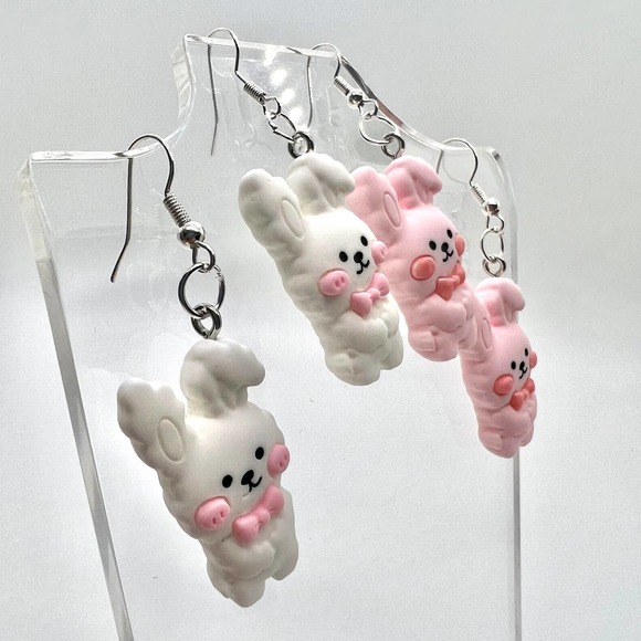 Bunny Earrings - Rabbit Earrings - Easter Earrings - Girl Earrings - DDLG - Picture 2 of 10